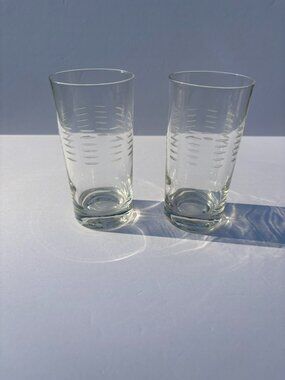 ✨ Vintage Mid-Century Modern Libbey "Dartel" Highball Glasses - Set of 2 ✨